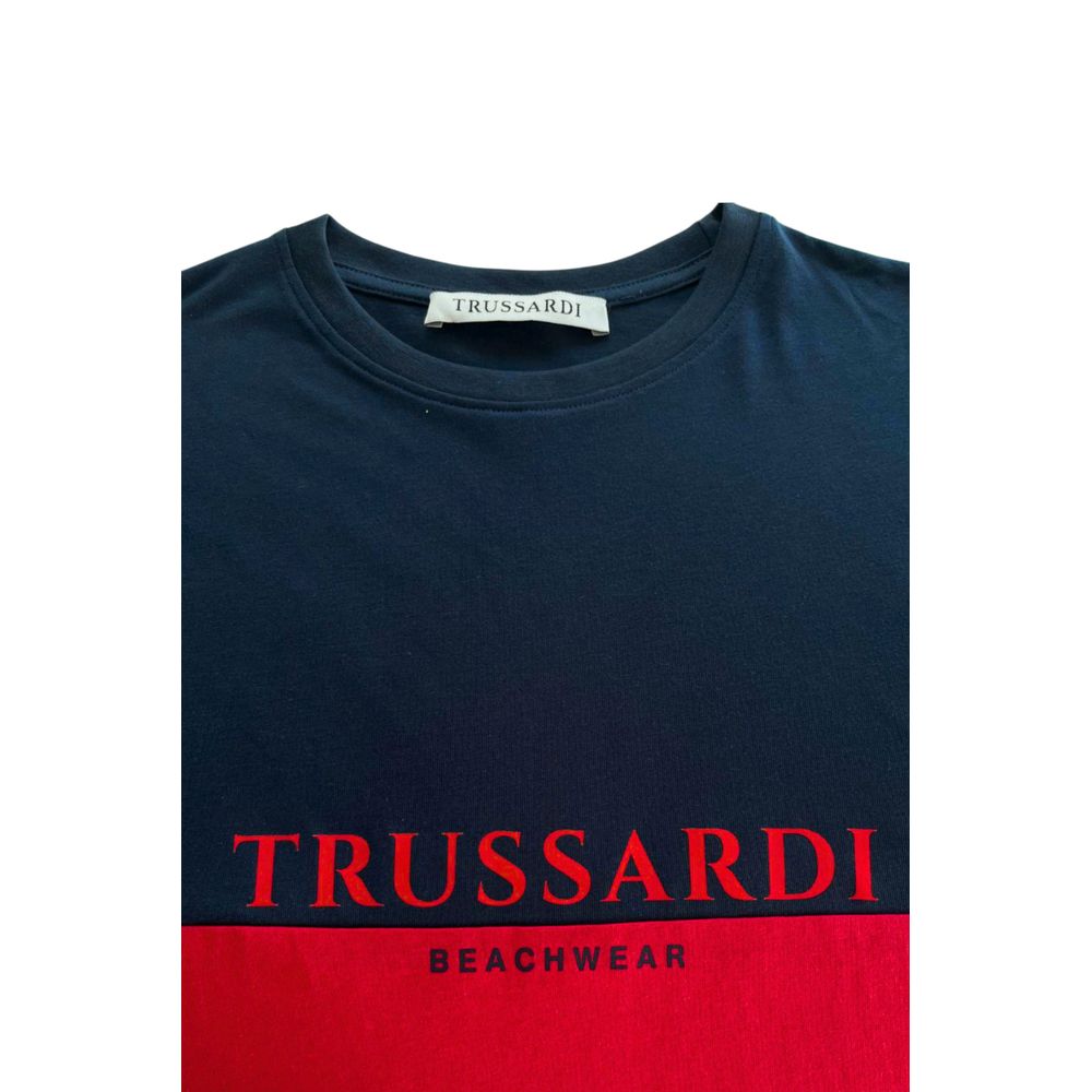 Red Cotton Men's T-Shirt-Trussardi Beachwear-LabelTerrace.com