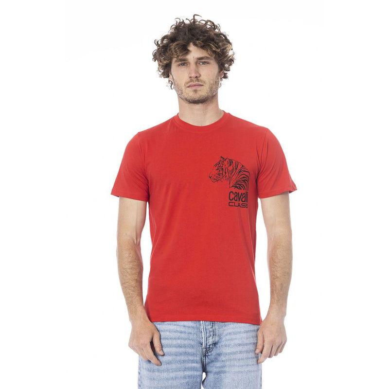 Red Cotton Men T-Shirt-Cavalli Class-LabelTerrace.com