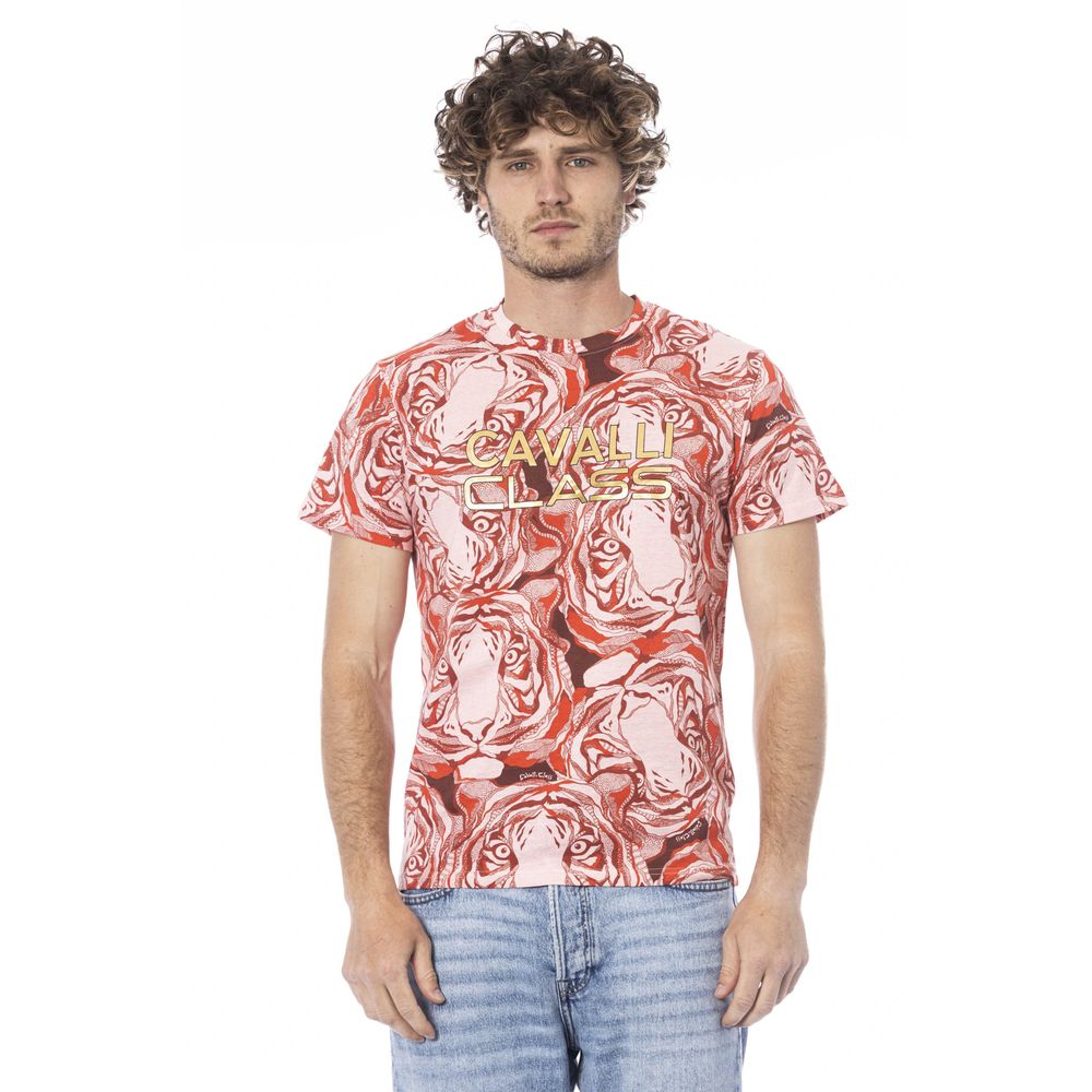 Red Cotton Men T-Shirt-Cavalli Class-LabelTerrace.com