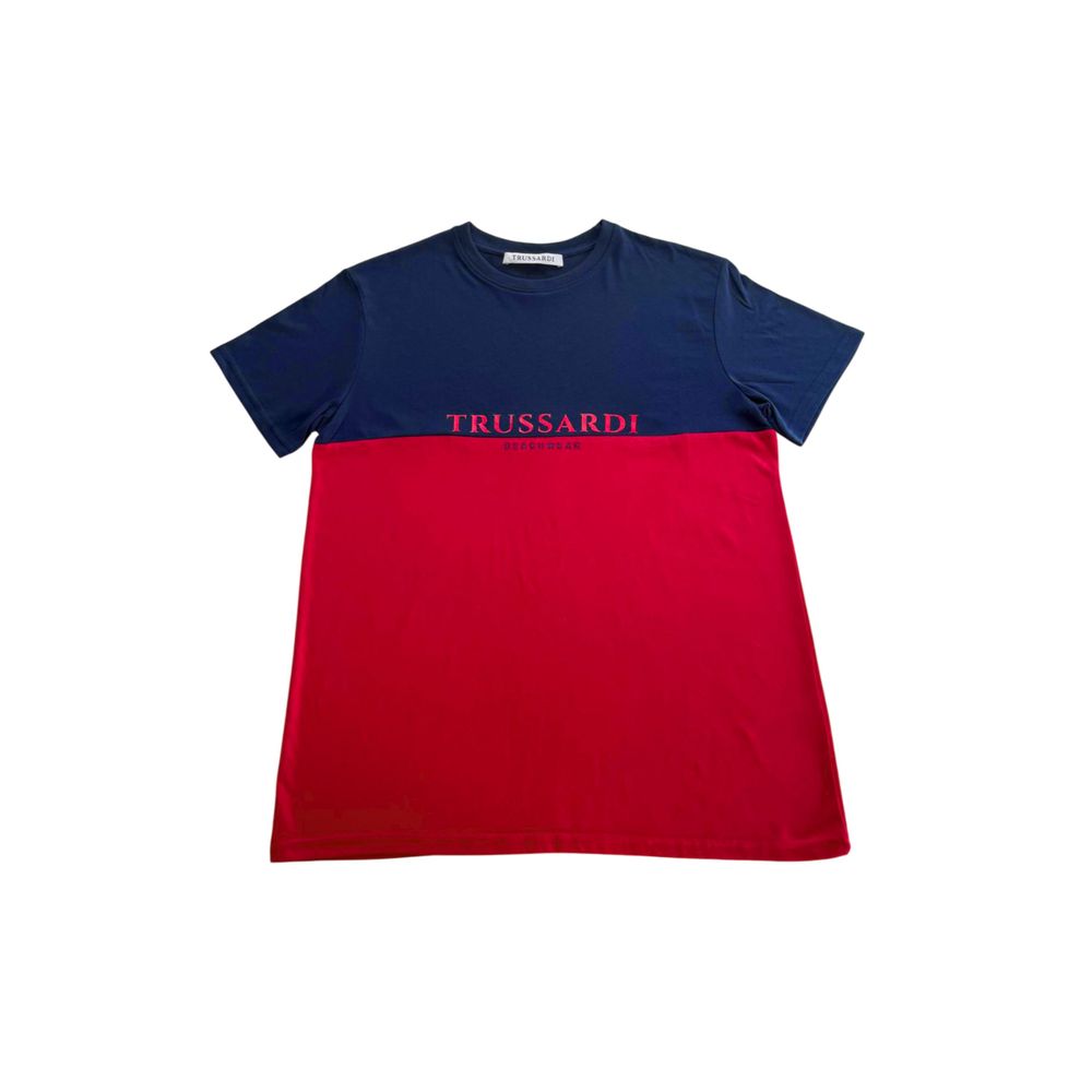 Red Cotton Men's T-Shirt-Trussardi Beachwear-LabelTerrace.com