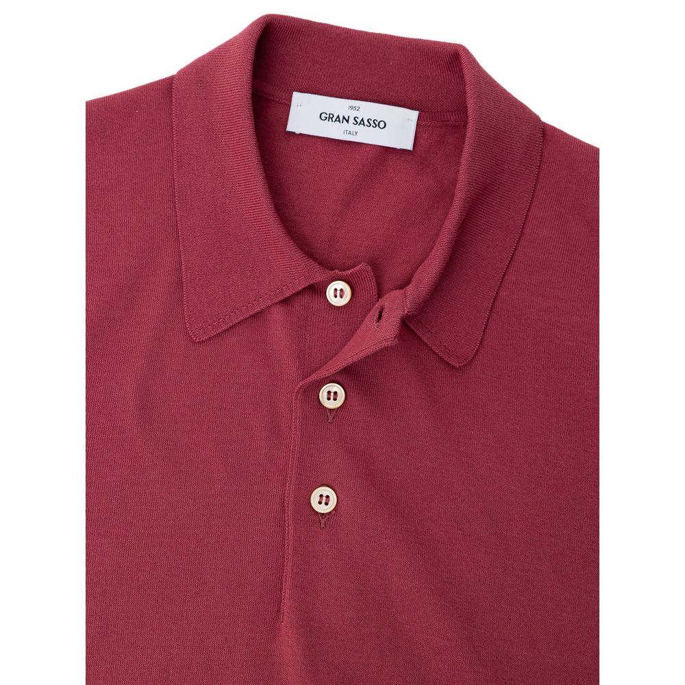 Red Cotton Polo Shirt-Gran Sasso-LabelTerrace.com