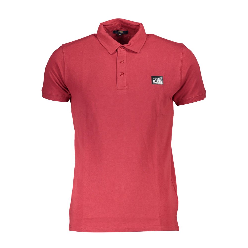 Red Cotton Polo Shirt-Cavalli Class-LabelTerrace.com