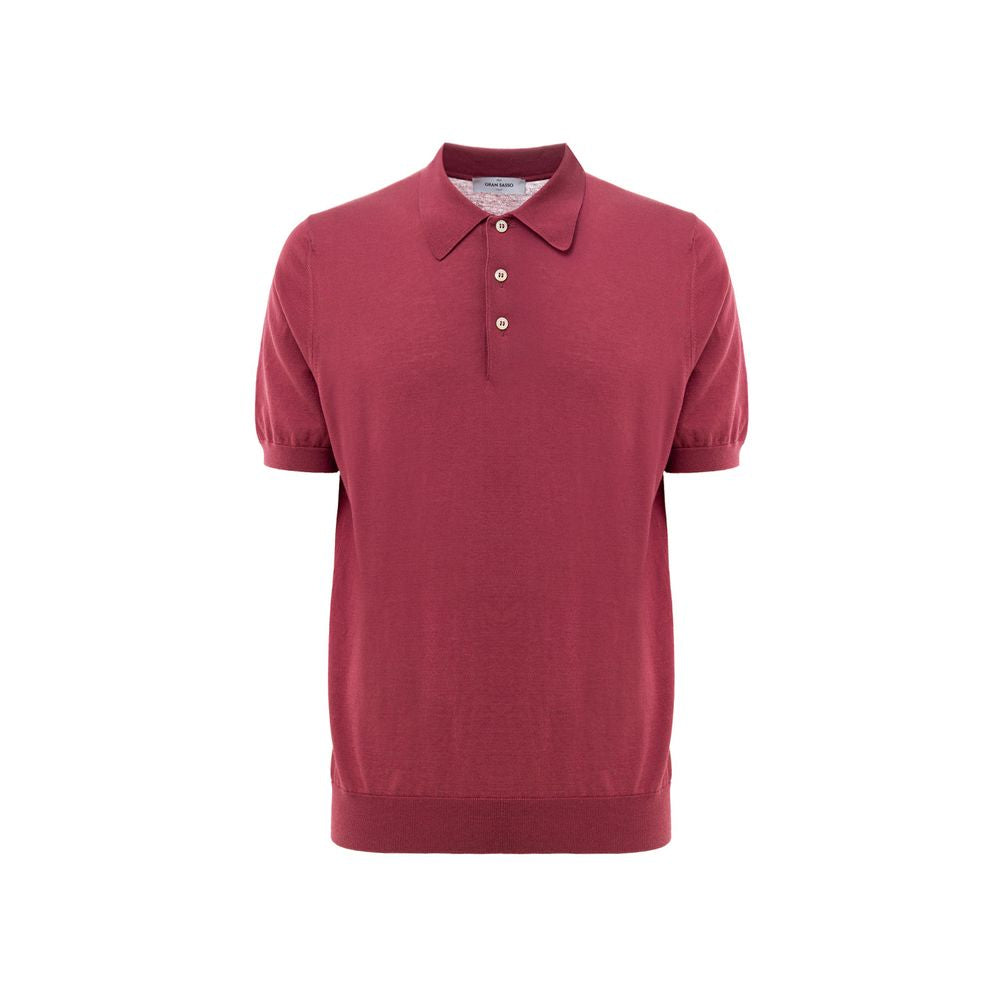 Red Cotton Polo Shirt-Gran Sasso-LabelTerrace.com