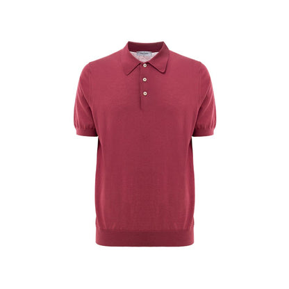 Red Cotton Polo Shirt-Gran Sasso-LabelTerrace.com