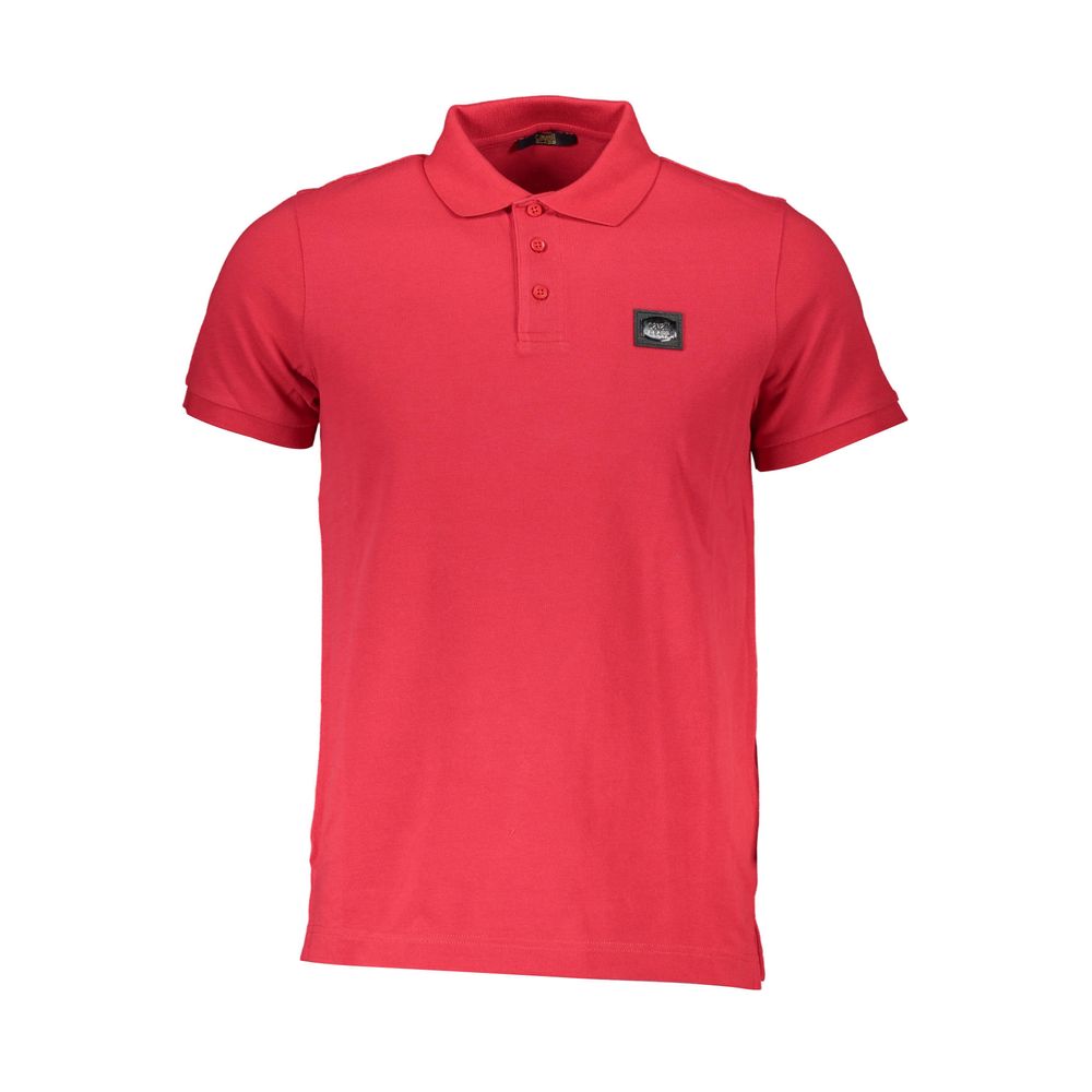 Red Cotton Polo Shirt-Cavalli Class-LabelTerrace.com
