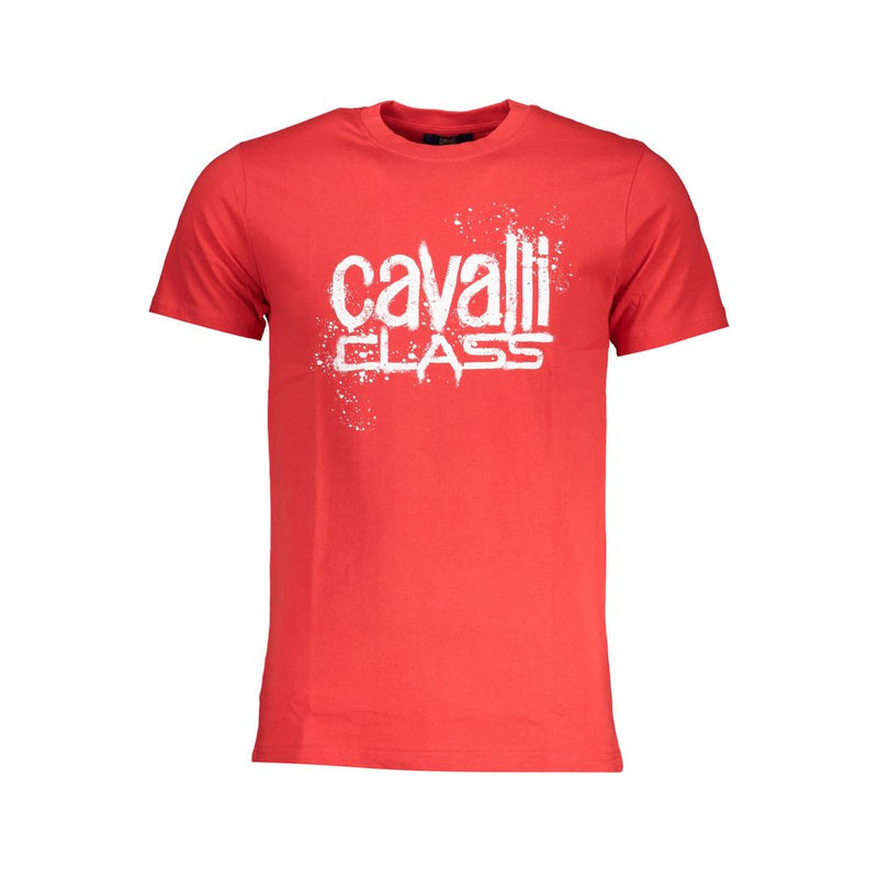 Red Cotton T-Shirt-Cavalli Class-LabelTerrace.com