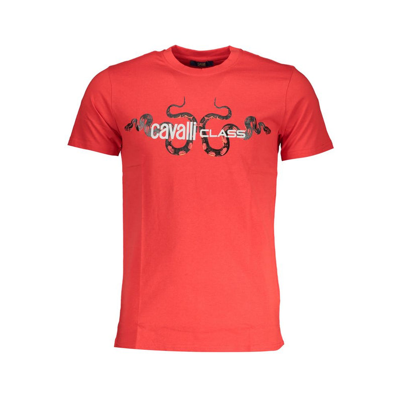Red Cotton T-Shirt-Cavalli Class-LabelTerrace.com