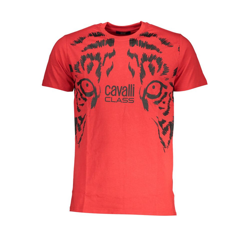 Red Cotton T-Shirt-Cavalli Class-LabelTerrace.com
