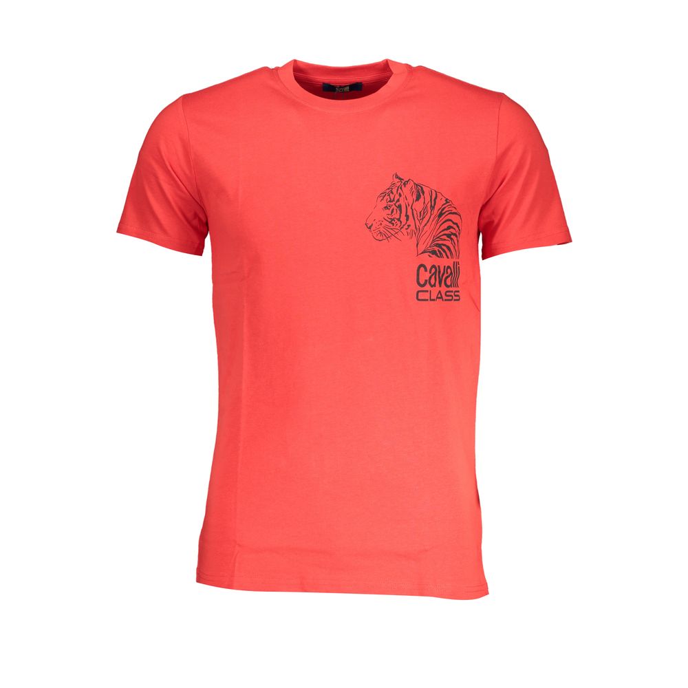 Red Cotton T-Shirt-Cavalli Class-LabelTerrace.com