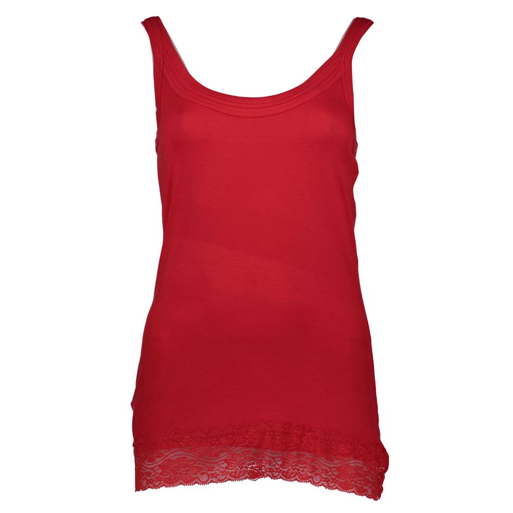 Red Cotton Women Top-Silvian Heach-LabelTerrace.com