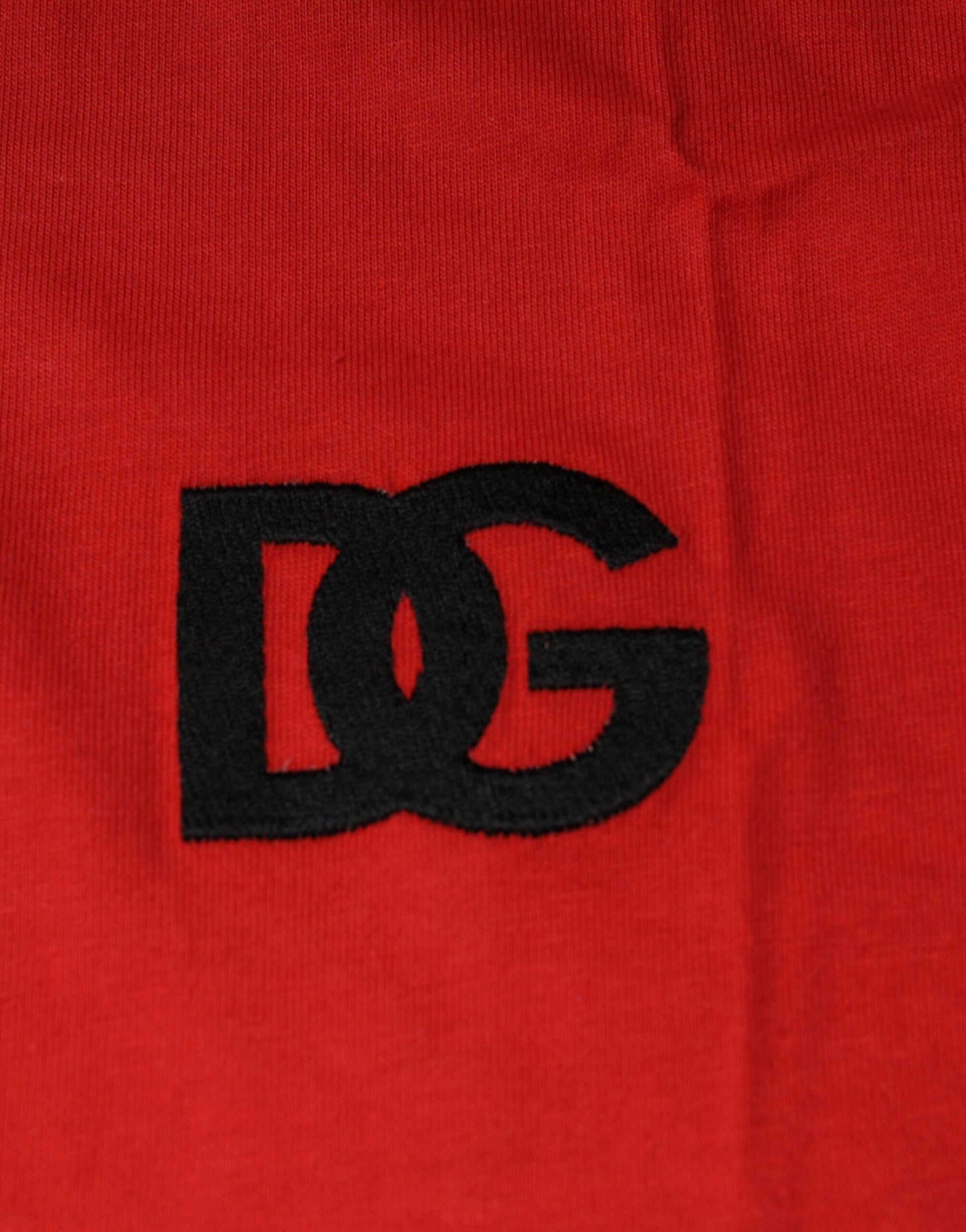 Red DG Logo Cotton Crew Neck T-shirt-Dolce & Gabbana-LabelTerrace.com