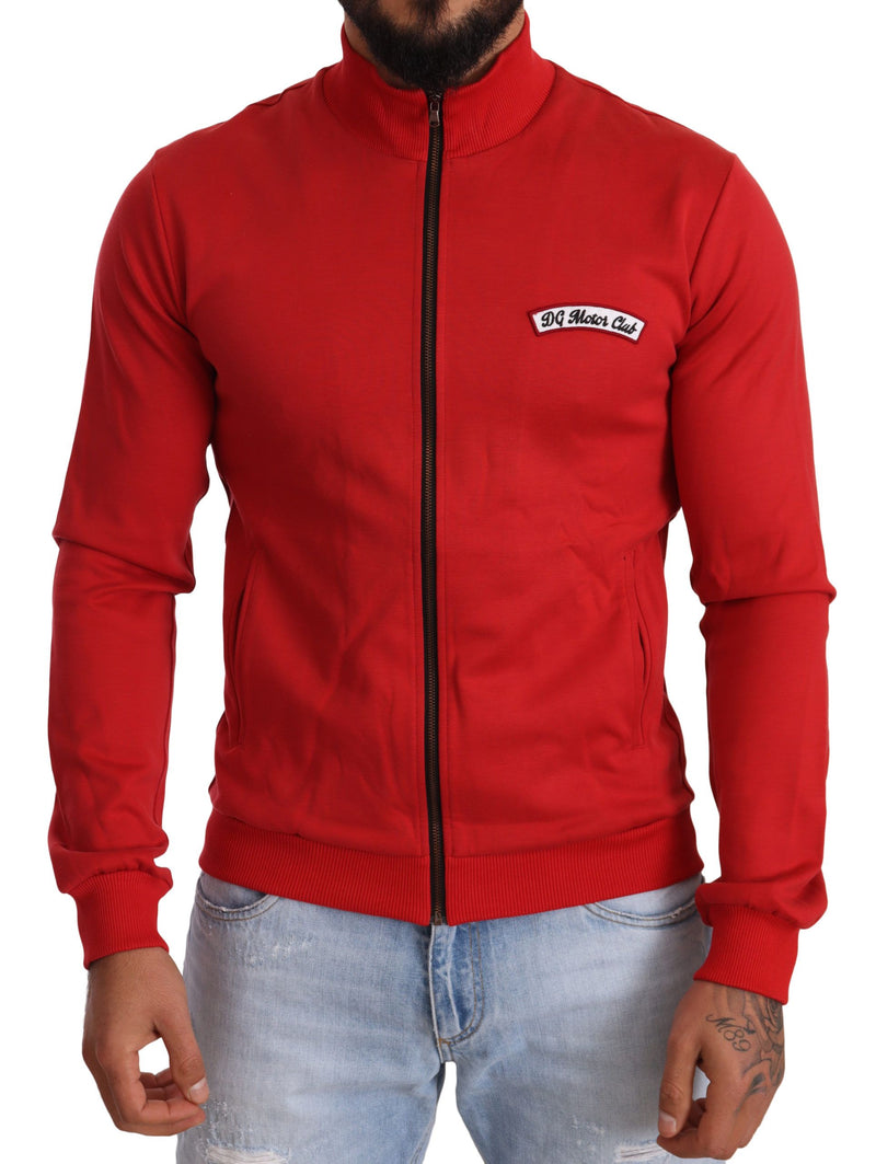 Red DG Motor Club Zipper Stretch Sweater-Dolce & Gabbana-LabelTerrace.com