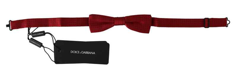 Red Dotted Silk Adjustable Neck Papillon Bow Tie-Dolce & Gabbana-LabelTerrace.com