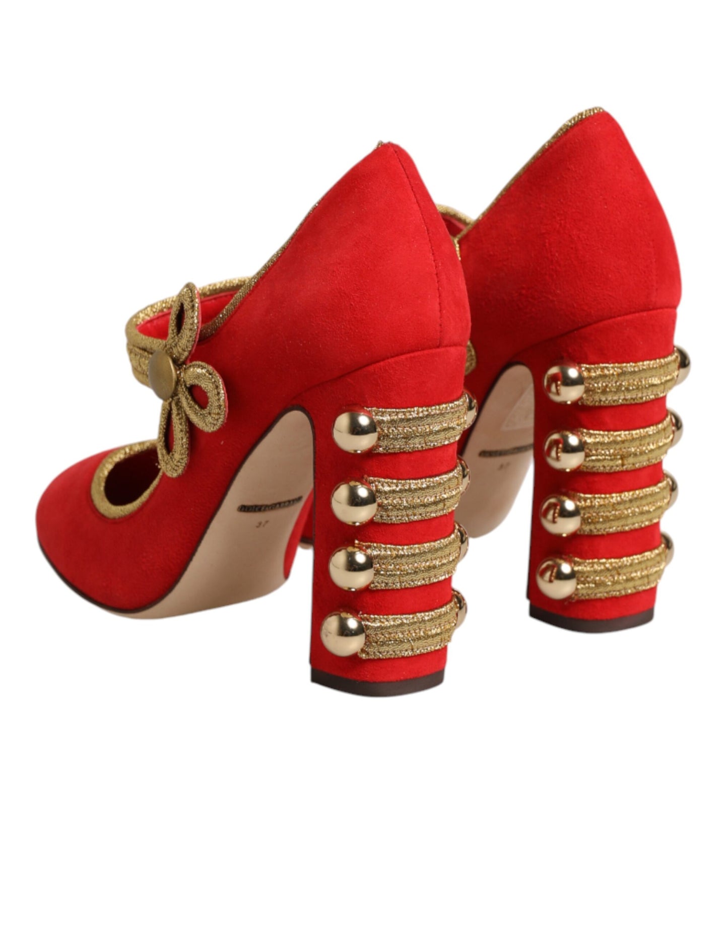 Red Embellished MARY JANES Pumps Shoes