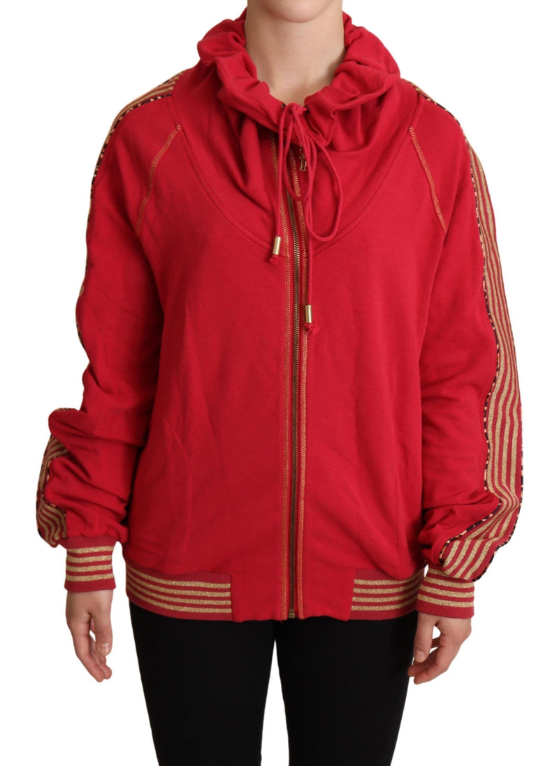 Red Full Zip Jacket Sweatshirt Hooded Sweater-John Galliano-LabelTerrace.com
