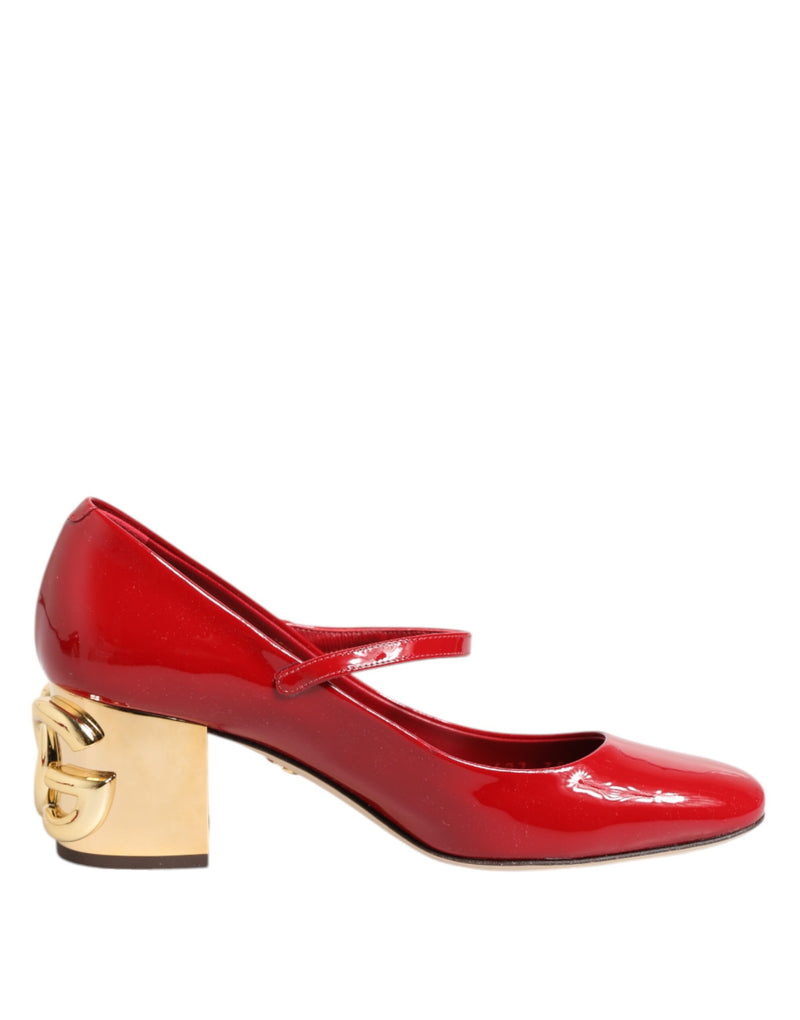 Red Leather DG Logo Heels Sandals Shoes-Dolce & Gabbana-LabelTerrace.com