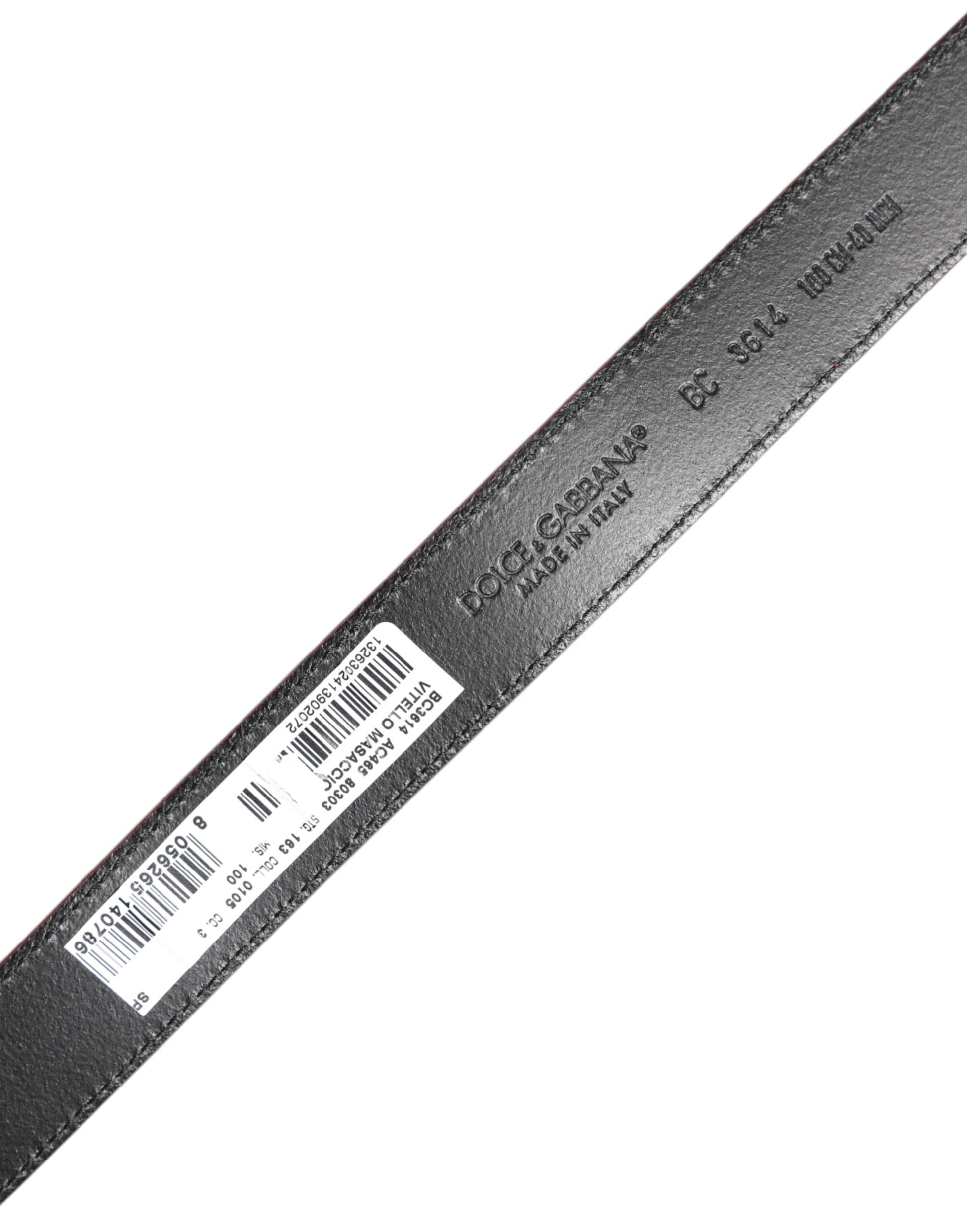Red Leather Silver Tone Metal Buckle Belt