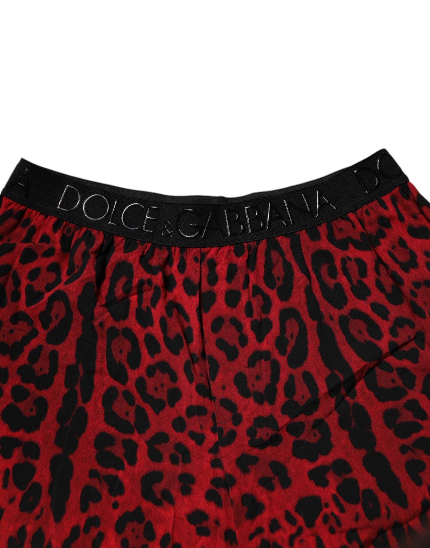 Red Leopard Print Viscose Bermuda Shorts-Dolce & Gabbana-LabelTerrace.com