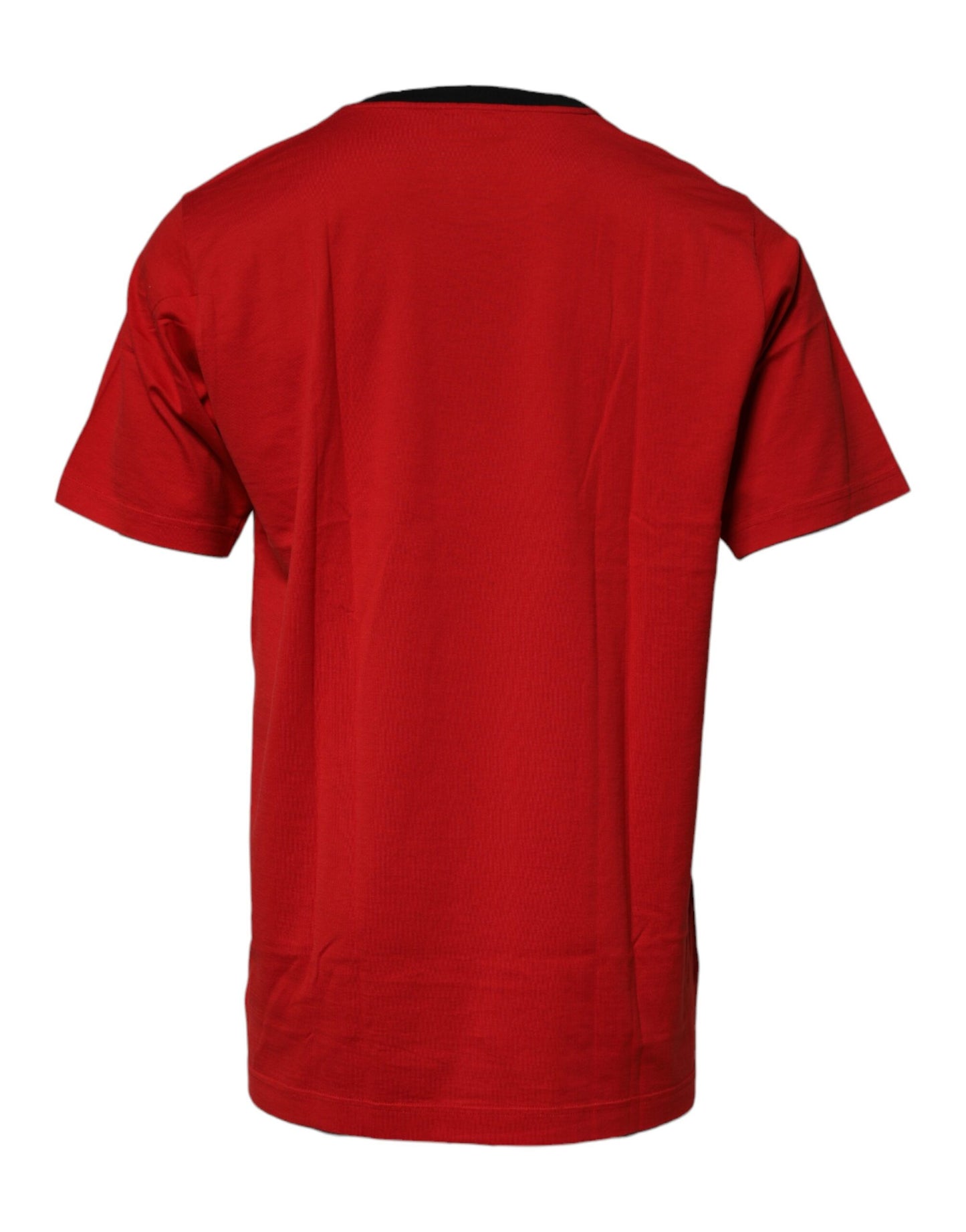 Red Logo Crown Cotton Crew Neck T-shirt-Dolce & Gabbana-LabelTerrace.com