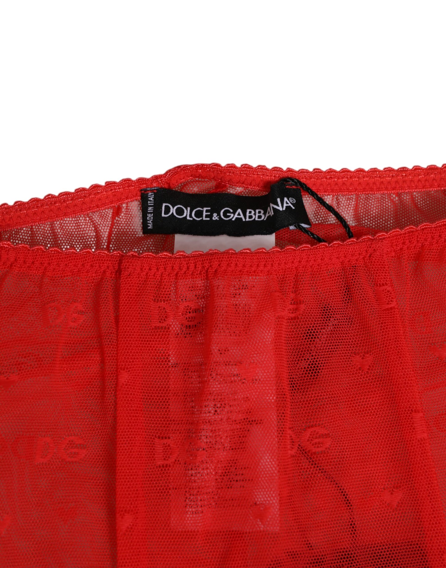 Red Logo Lace Tight Midi Trousers Underwear