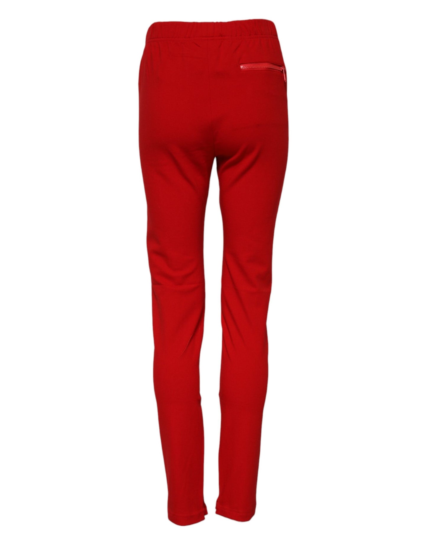 Red Mid Waist Slim Fit Pants-Dolce & Gabbana-LabelTerrace.com