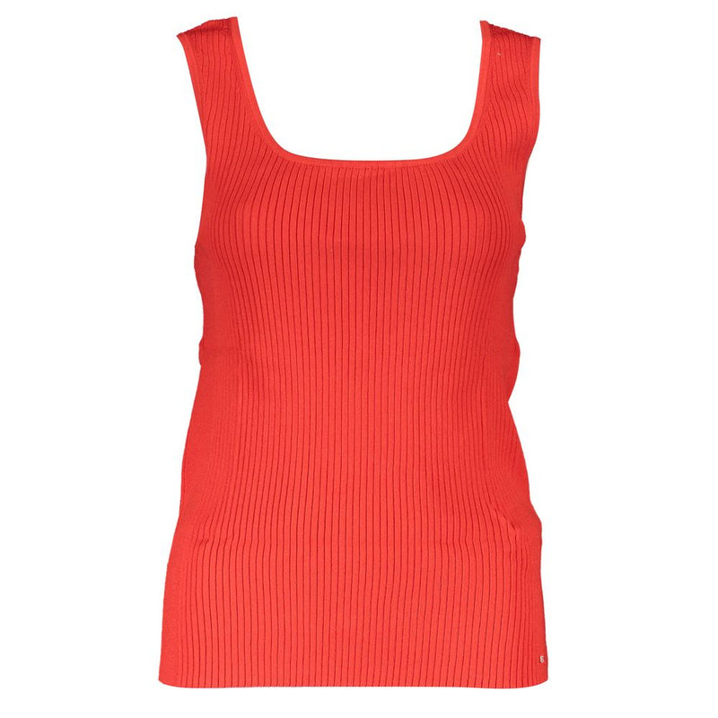 Red Modal Women Tank Top-Tommy Hilfiger-LabelTerrace.com