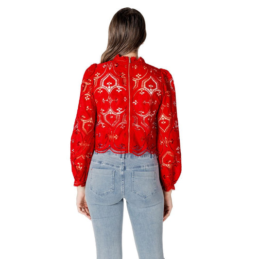 Red Polyester Blouse