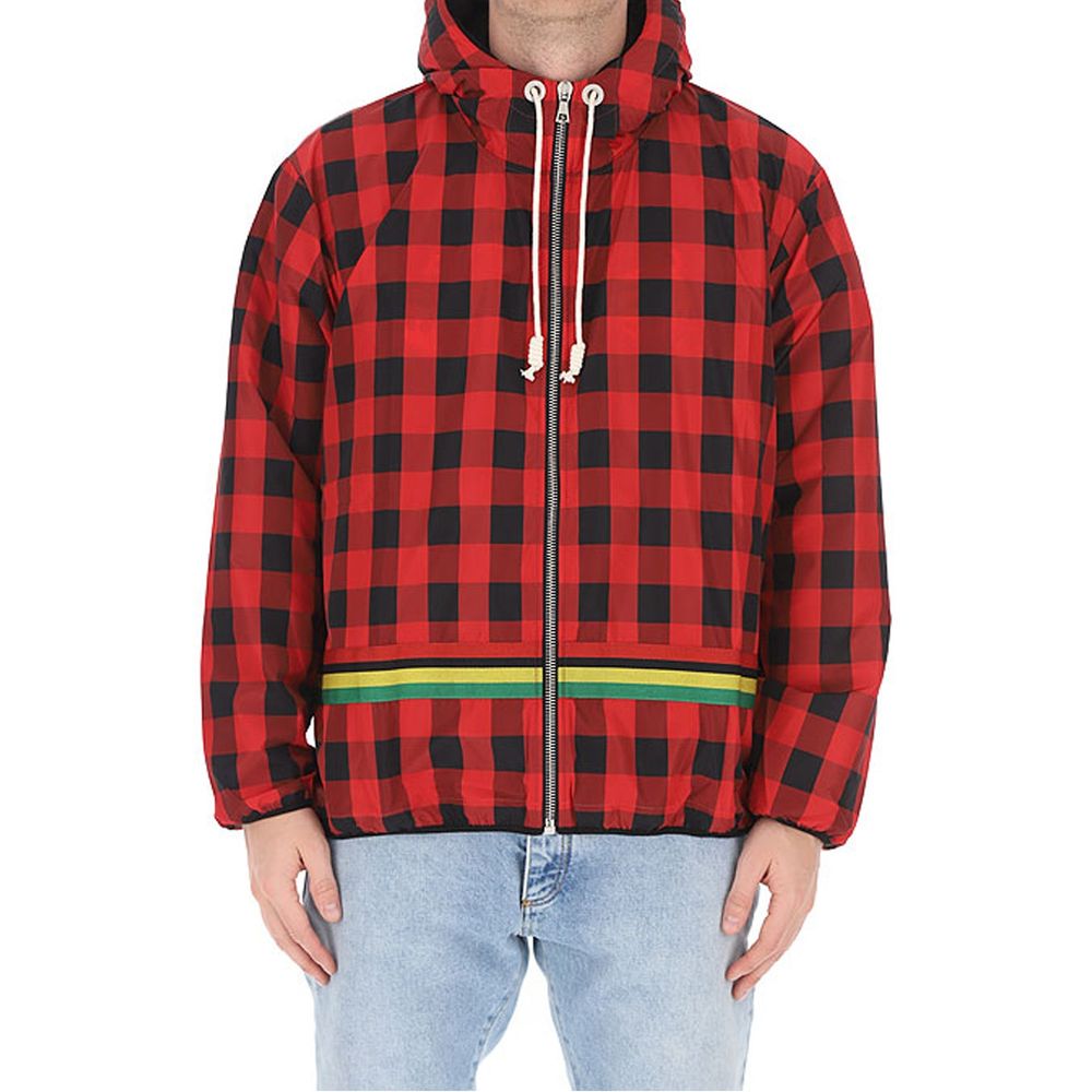 Checked Windbreaker Jacket-Palm Angels-LabelTerrace.com
