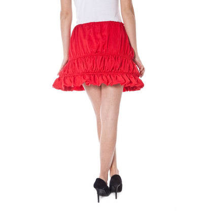 Red Polyester Women Skirt