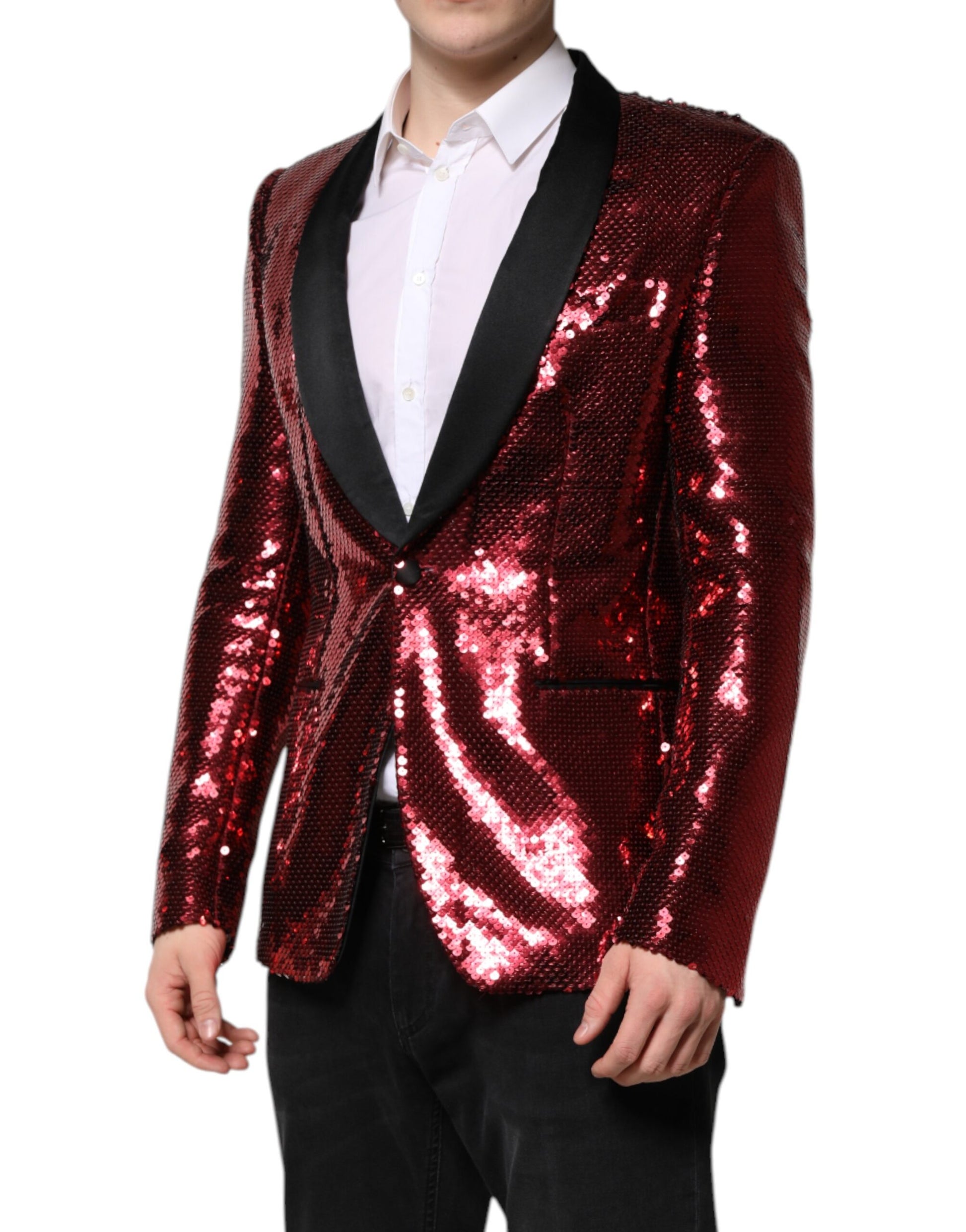 Red SICILIA Sequin Embellish Blazer Jacket-Dolce & Gabbana-LabelTerrace.com