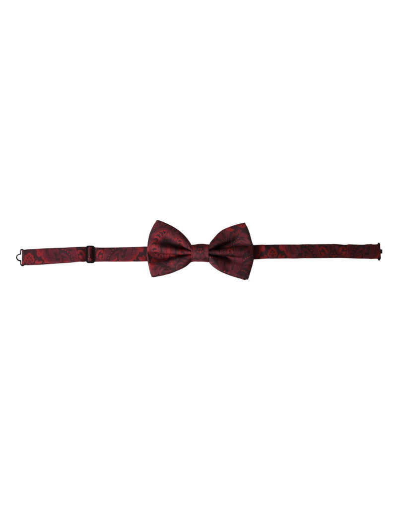 Red Silk Floral Adjustable Neck Men Bow Tie-Dolce & Gabbana-LabelTerrace.com