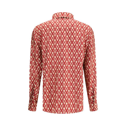 Red Silk Pattern Shirt