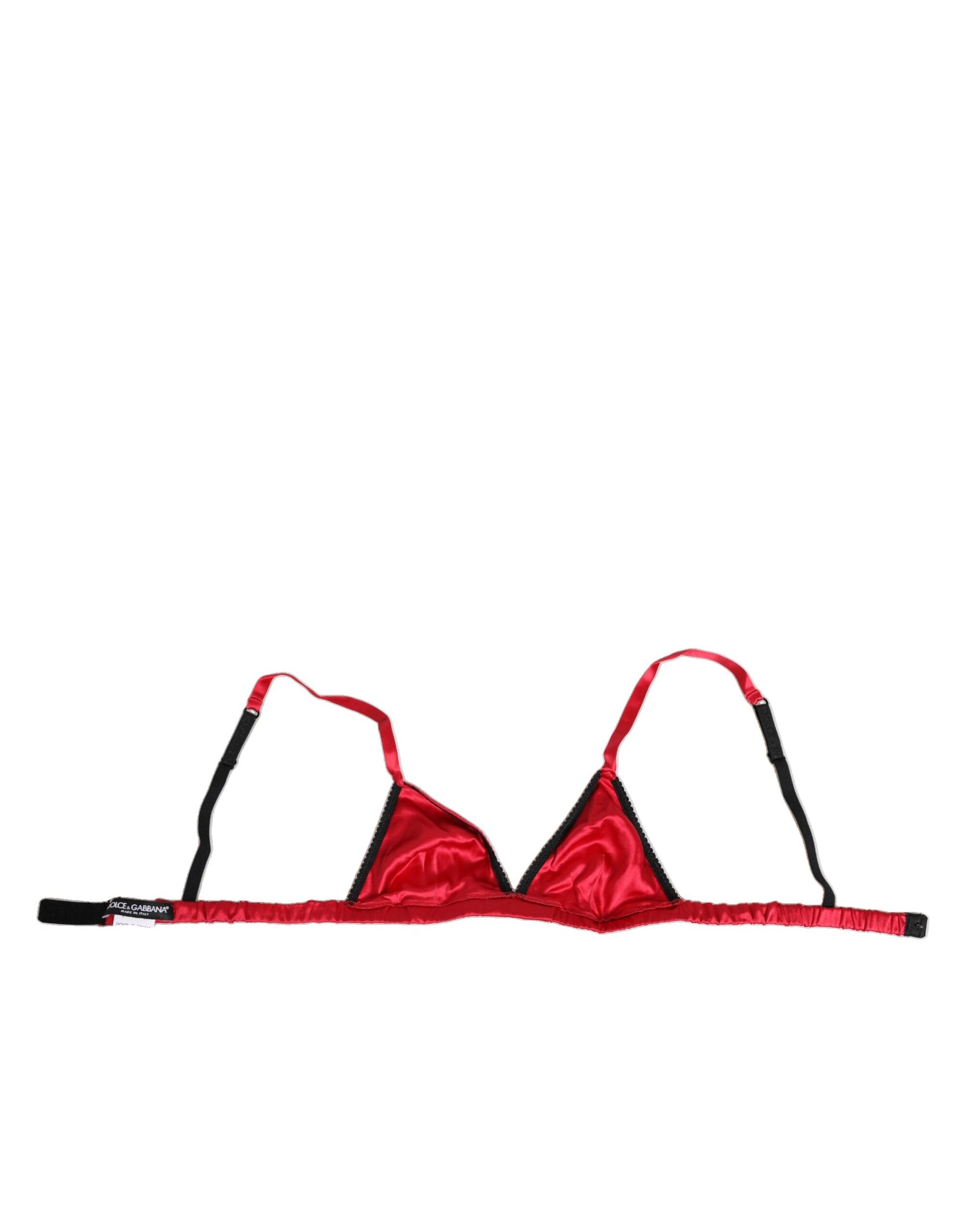 Red Silk Satin Triangle Soft Cup Br Underwear
