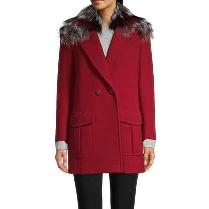 Fur Collar Wool Coat-Fendi-LabelTerrace.com