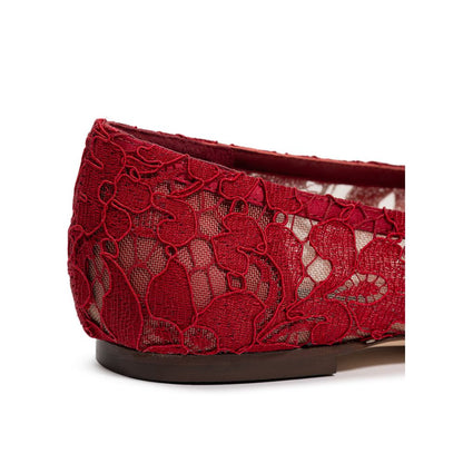 Red Viscose Ballet Flat-Dolce & Gabbana-LabelTerrace.com