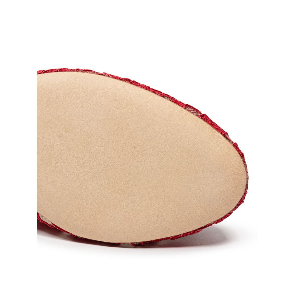 Red Viscose Ballet Flat-Dolce & Gabbana-LabelTerrace.com