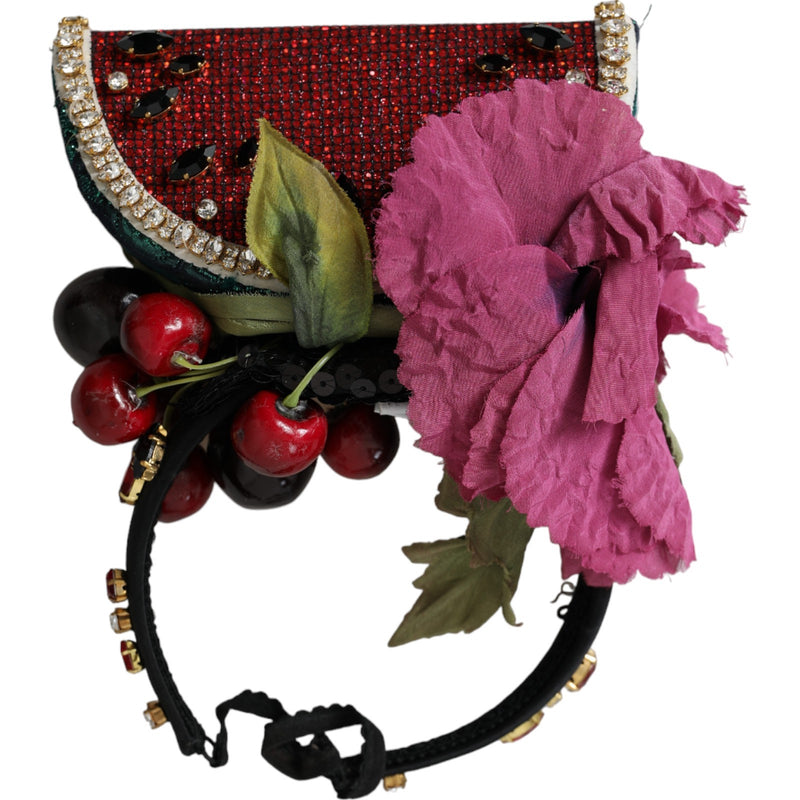 Red Watermelon Cherry Crystal Hairband Statement Diadem-Dolce & Gabbana-LabelTerrace.com