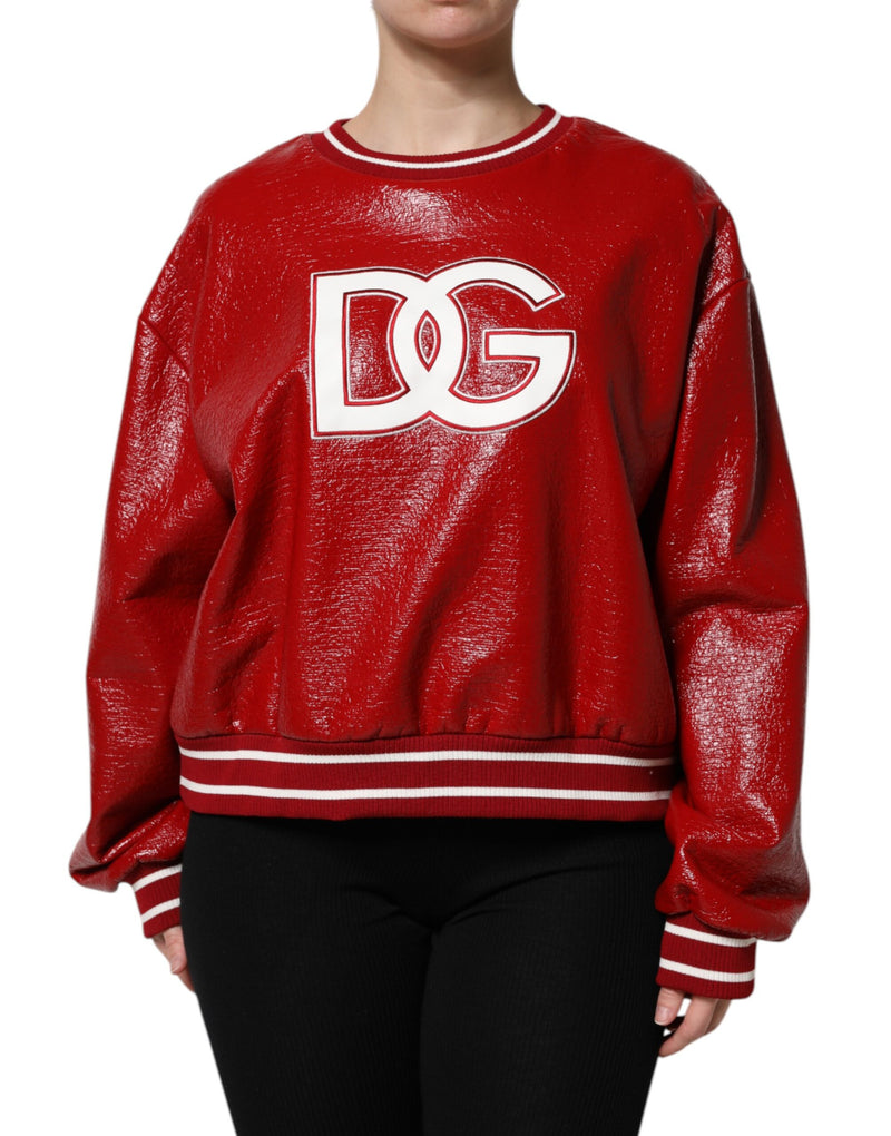 Red Wool DGLogo Embroidery Pullover Sweater-Dolce & Gabbana-LabelTerrace.com