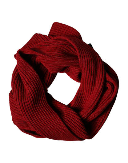 Red Wool Knitted Neck Wrap Shawl Men Scarf