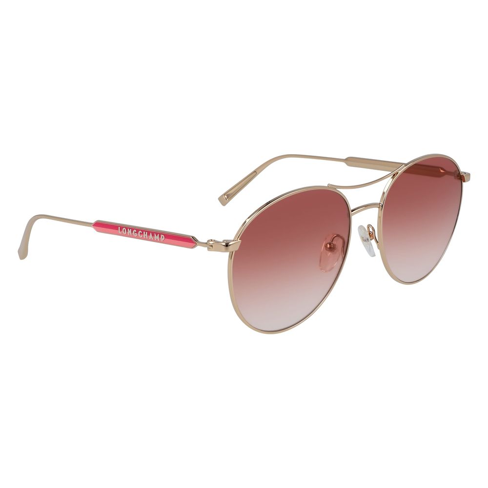 Rose Gold Metal Sunglasses-Longchamp-LabelTerrace.com