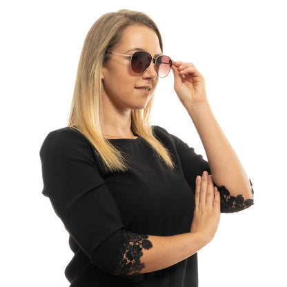 نظارة شمسية نسائية باللون الذهبي الوردي