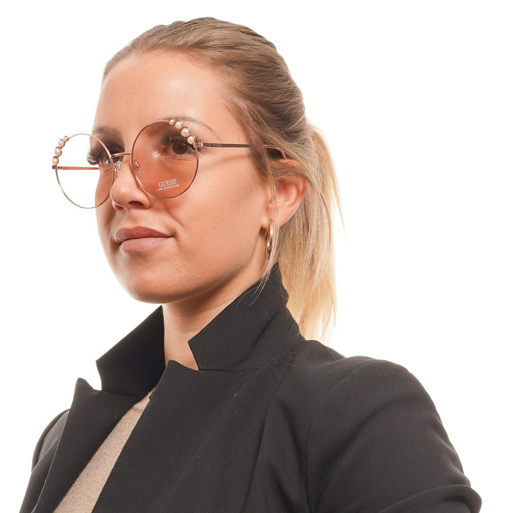 نظارة شمسية نسائية باللون الذهبي الوردي