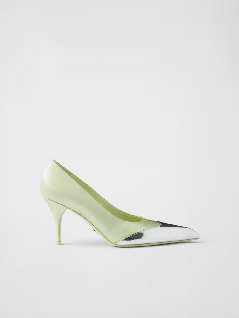 Satin And Metallic Leather Pumps-Prada-LabelTerrace.com