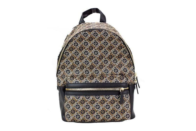 Signet Medium Black Logo Printed Leather Shoulder Backpack Bookbag-Marc Jacobs-LabelTerrace.com
