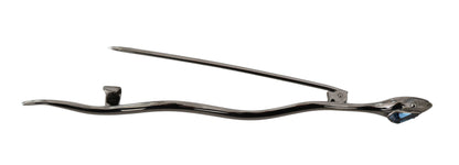 Silver Brass Crystal Spilla Serpente Brooch Pin-Dolce & Gabbana-LabelTerrace.com
