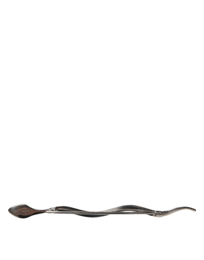Silver Brass Crystal Spilla Serpente Mens Brooch Pin-Dolce & Gabbana-LabelTerrace.com