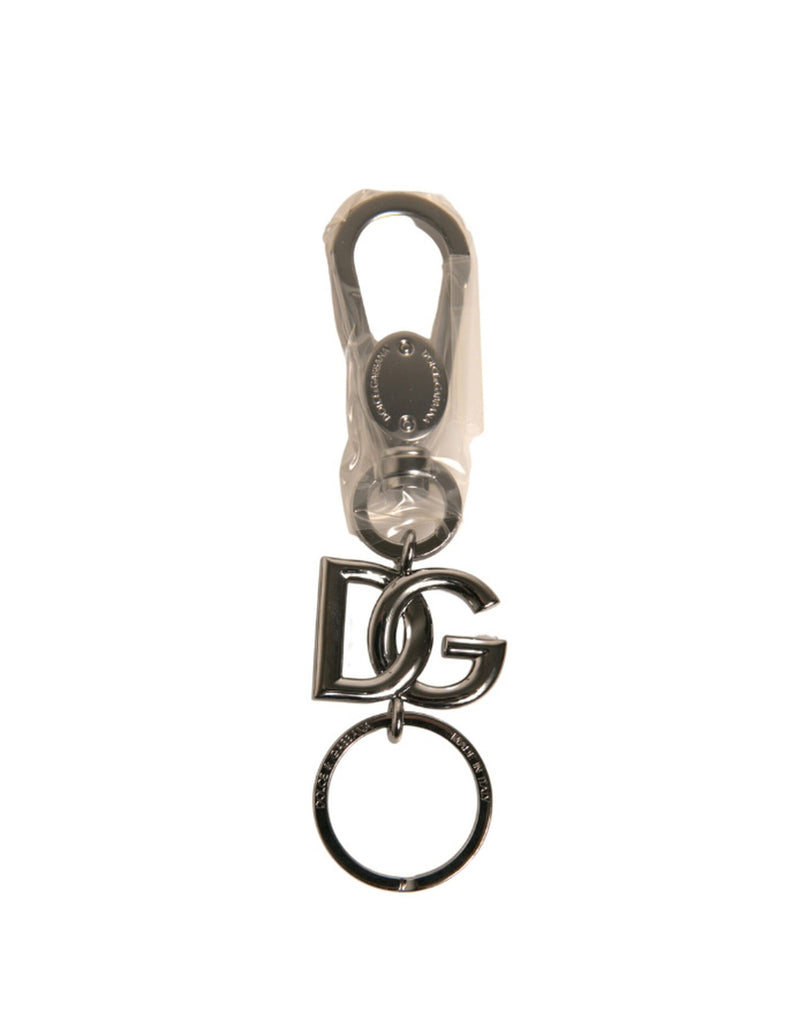 Silver Brass DG Logo Keychain Metal Ring Keyring-Dolce & Gabbana-LabelTerrace.com