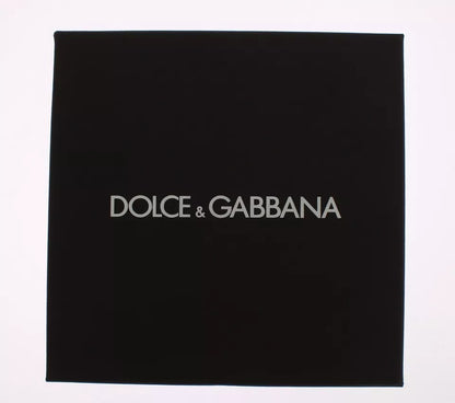 Silver Brown Raffia Leather Clasp Finder Chain Keyring-Dolce & Gabbana-LabelTerrace.com