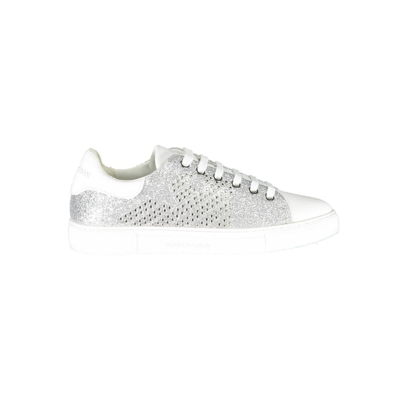 Silver Leather Women Sneaker-Emporio Armani-LabelTerrace.com