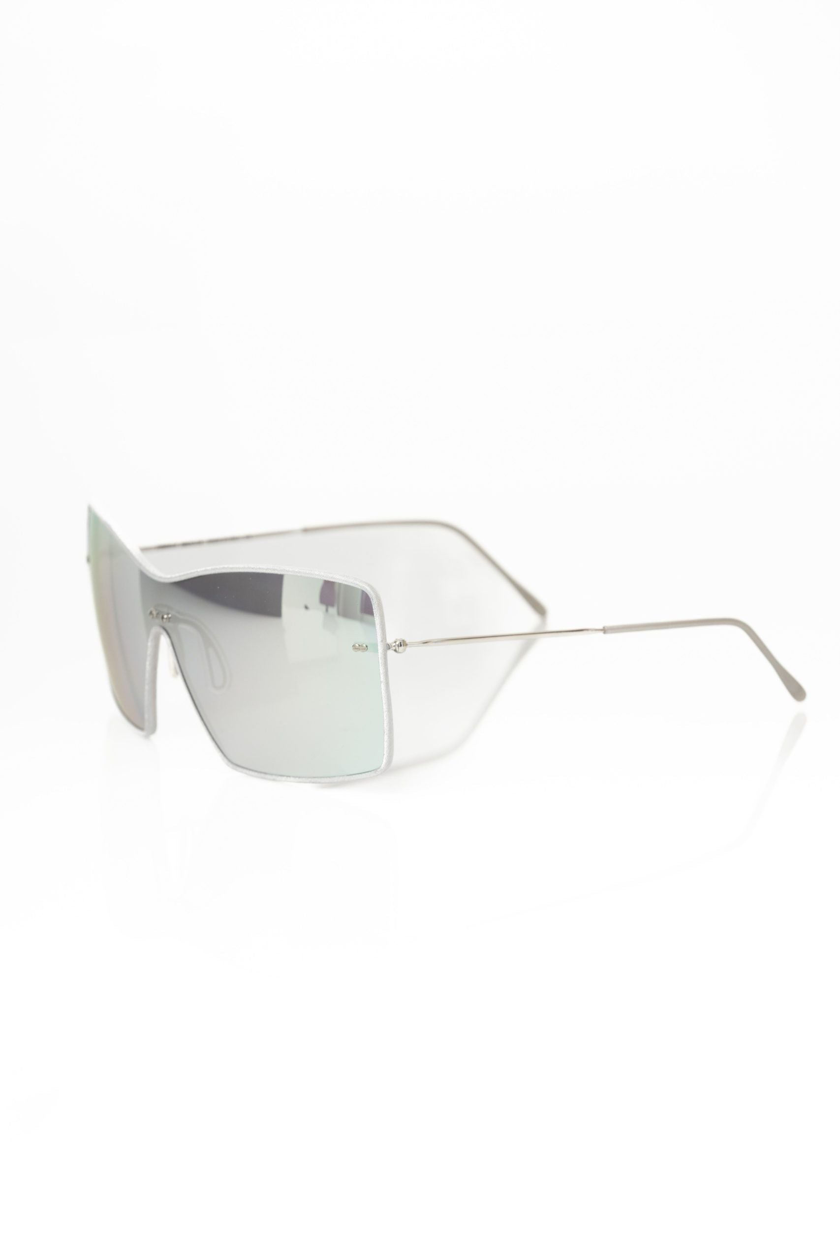 Silver Metallic Women's Sunglasses Shield-Frankie Morello-LabelTerrace.com